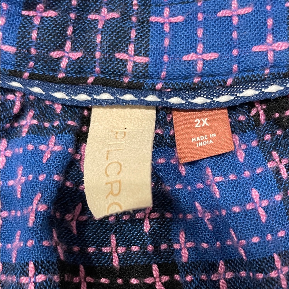 Pilcro Blue and Pink Patterned Shirt - Picture 2 of 5